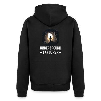 Caving Spelunking For Cave Men Women Funny - Unisex Premium Organic Zip Hoodie - black - Back - Nico (187cm)