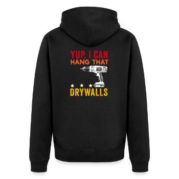 Drywall Installer Drywaller Drywall Finisher - Unisex Premium Organic Zip Hoodie - black - Back - Nico (187cm)