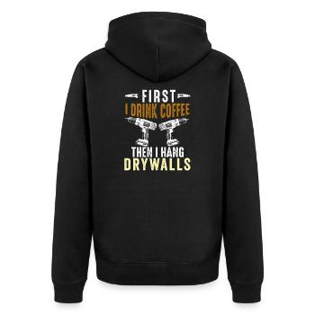 Drywall Installer Drywaller Drywall Finisher - Unisex Premium Organic Zip Hoodie - black - Back - Nico (187cm)