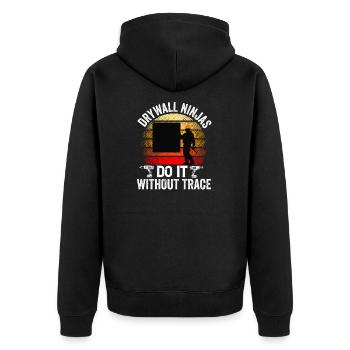 Drywall Installer Drywaller Drywall Finisher - Unisex Premium Organic Zip Hoodie - black - Back - Nico (187cm)
