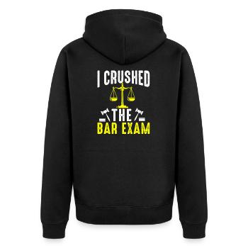 The Bar Exam Passed Funny New Lawyer Attorney - Unisex Premium Organic Zip Hoodie - black - Back - Nico (187cm)