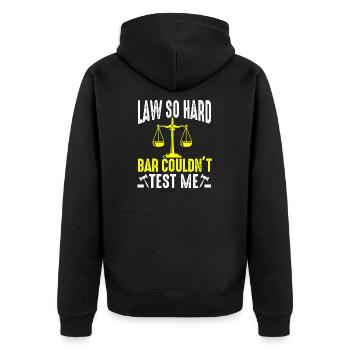 The Bar Exam Passed Funny New Lawyer Attorney - Unisex Premium Organic Zip Hoodie - black - Back - Nico (187cm)