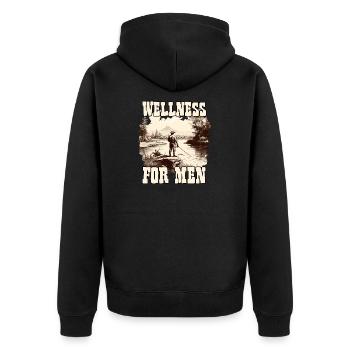 Fishing men t-shirt for fishing trip angler. - Unisex Premium Organic Zip Hoodie - black - Back - Nico (187cm)