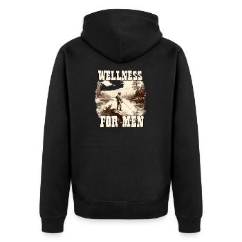 Wellness for Men Angler T-shirt Homme Pêcheur - Veste à capuche bio Premium Unisexe - noir - Dos - Nico (187cm)