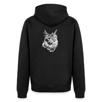 Cadeau de fans de chat Maine coon pour le propriétaire du chat - Veste à capuche bio Premium Unisexe - noir - Dos - Nico (187cm)