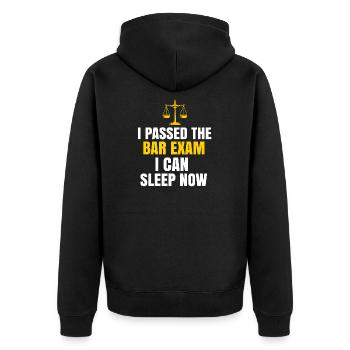 Die Anwaltsprüfung bestanden Lustiger neuer Anwalt Anwalt - Unisex Premium Bio Zip Hoodie - Schwarz - Hinten - Nico (187cm)