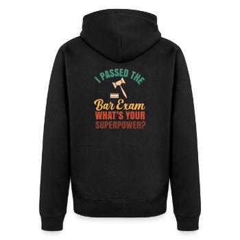 The Bar Exam Passed Funny New Lawyer Attorney - Unisex Premium Organic Zip Hoodie - black - Back - Nico (187cm)