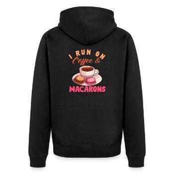 Macarons Cookies Baker French Dessert Funny - Unisex Premium Organic Zip Hoodie - black - Back - Nico (187cm)
