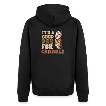 Cannoli Baker Italienisches Gebäck Dessert Lustig - Unisex Premium Bio Zip Hoodie - Schwarz - Hinten - Nico (187cm)