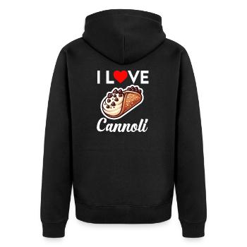 Cannoli Baker Italienisches Gebäck Dessert Lustig - Unisex Premium Bio Zip Hoodie - Schwarz - Hinten - Nico (187cm)