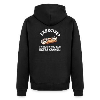 Cannoli Baker Italienisches Gebäck Dessert Lustig - Unisex Premium Bio Zip Hoodie - Schwarz - Hinten - Nico (187cm)