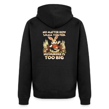 Kaninhop Fun Game and Movement Rabbit Kaninhop - Unisex Premium Organic Zip Hoodie - black - Back - Nico (187cm)