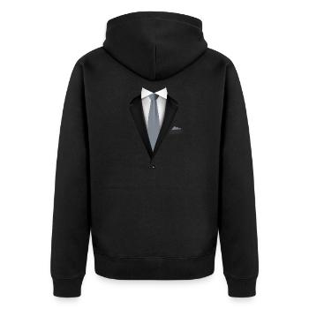 Tuxedo with a Tie For Weddings And Special - Unisex Premium Organic Zip Hoodie - black - Back - Nico (187cm)