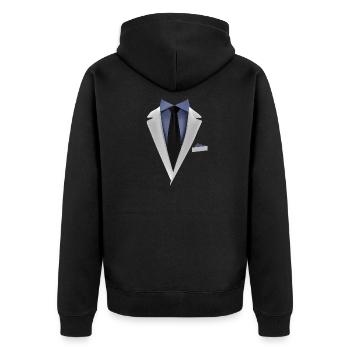 Tuxedo with a Tie For Weddings And Special - Unisex Premium Organic Zip Hoodie - black - Back - Nico (187cm)