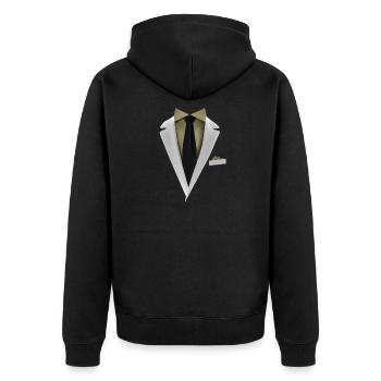 Tuxedo with a Tie For Weddings And Special - Unisex Premium Organic Zip Hoodie - black - Back - Nico (187cm)