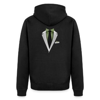 Tuxedo with a Tie For Weddings And Special - Unisex Premium Organic Zip Hoodie - black - Back - Nico (187cm)