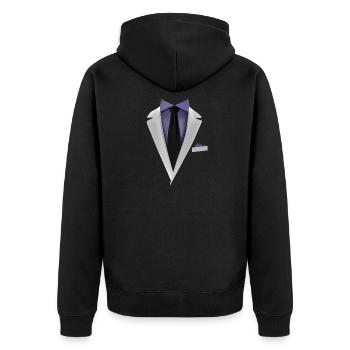 Tuxedo with a Tie For Weddings And Special - Unisex Premium Organic Zip Hoodie - black - Back - Nico (187cm)
