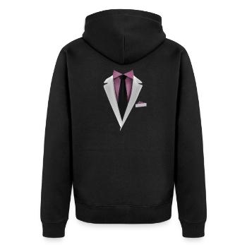 Tuxedo with a Tie For Weddings And Special - Unisex Premium Organic Zip Hoodie - black - Back - Nico (187cm)