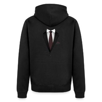 Tuxedo with a Tie For Weddings And Special - Unisex Premium Organic Zip Hoodie - black - Back - Nico (187cm)