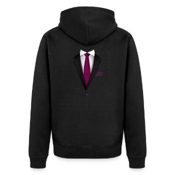 Tuxedo with a Tie For Weddings And Special - Unisex Premium Organic Zip Hoodie - black - Back - Nico (187cm)