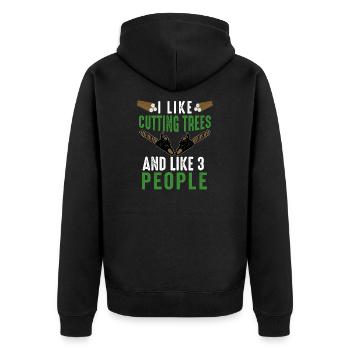 Arborist Tree Surgeon Woodworker Funny Logger - Unisex Premium Organic Zip Hoodie - black - Back - Nico (187cm)