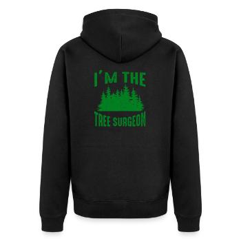 Arborist Tree Surgeon Woodworker Funny Logger - Unisex Premium Organic Zip Hoodie - black - Back - Nico (187cm)