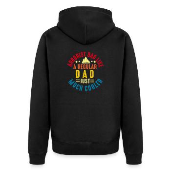 Arborist Tree Surgeon Woodworker Funny Logger - Unisex Premium Organic Zip Hoodie - black - Back - Nico (187cm)