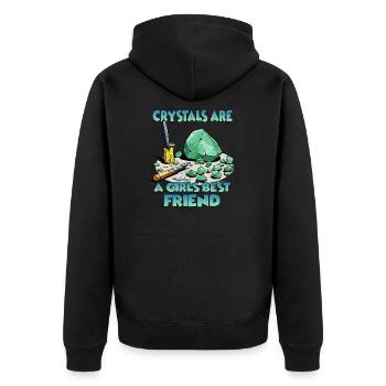 Kristall Glänzende Überraschungen zum Verschenken - Unisex Premium Bio Zip Hoodie - Schwarz - Hinten - Nico (187cm)