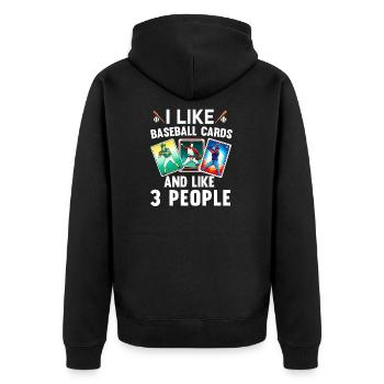 Baseball Card Collector Funny Collecting Baseball - Unisex Premium Organic Zip Hoodie - black - Back - Nico (187cm)