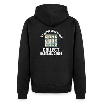 Baseball Card Collector Funny Collecting Baseball - Unisex Premium Organic Zip Hoodie - black - Back - Nico (187cm)