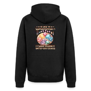 Kristalle selber züchten Kristall Hobby - Unisex Premium Bio Zip Hoodie - Schwarz - Hinten - Nico (187cm)