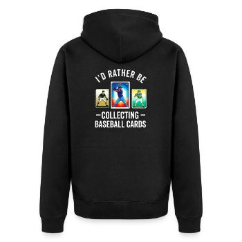 Baseball Card Collector Funny Collecting Baseball - Unisex Premium Organic Zip Hoodie - black - Back - Nico (187cm)