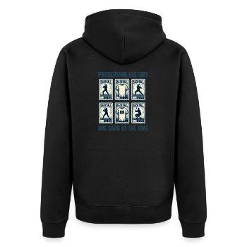 Baseball Card Collector Funny Collecting Baseball - Unisex Premium Organic Zip Hoodie - black - Back - Nico (187cm)