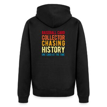Baseball Card Collector Funny Collecting Baseball - Unisex Premium Organic Zip Hoodie - black - Back - Nico (187cm)