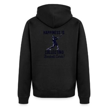 Baseball Card Collector Funny Collecting Baseball - Unisex Premium Organic Zip Hoodie - black - Back - Nico (187cm)