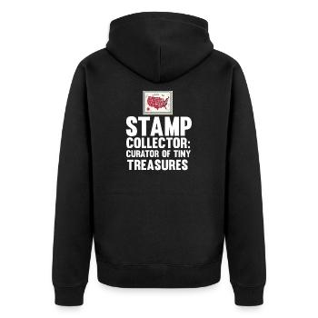 Timbre Collectionneur Affranchissement Estampillage Philatéliste Hommes - Veste à capuche bio Premium Unisexe - noir - Dos - Nico (187cm)
