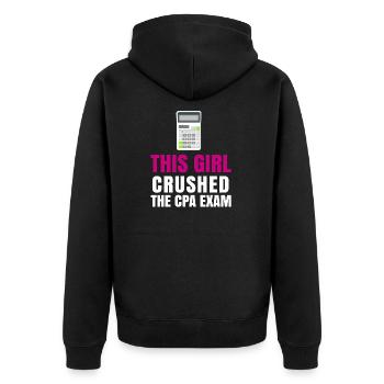 Passé l’examen CPA pour comptable agréé drôle - Veste à capuche bio Premium Unisexe - noir - Dos - Nico (187cm)
