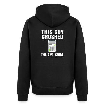Passé l’examen CPA pour comptable agréé drôle - Veste à capuche bio Premium Unisexe - noir - Dos - Nico (187cm)