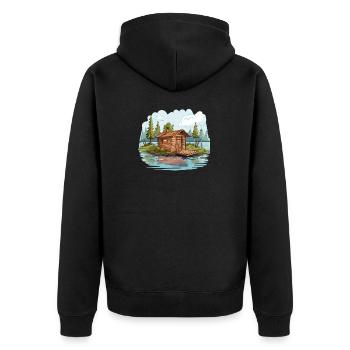 Best gift for sauna lovers and sauna goers - Unisex Premium Organic Zip Hoodie - black - Back - Nico (187cm)