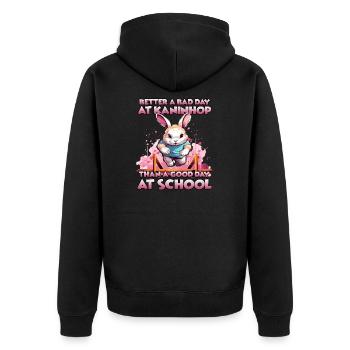 Kaninhop Deluxe: obstacle course for rabbits - Unisex Premium Organic Zip Hoodie - black - Back - Nico (187cm)