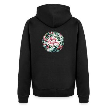 Merry Christmas design Funny Gift for Xmas Lovers - Unisex Premium Organic Zip Hoodie - black - Back - Nico (187cm)