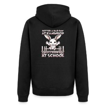 Agility joy Kaninhop gift rabbits fans - Unisex Premium Organic Zip Hoodie - black - Back - Nico (187cm)