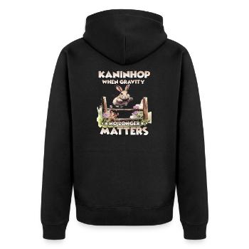 JumpJoy Kaninhop training for your rabbit - Unisex Premium Organic Zip Hoodie - black - Back - Nico (187cm)