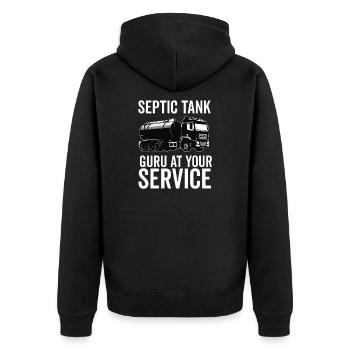 Klärgrubenpumpen-Servicer, Kanalsystem-Installateur - Unisex Premium Bio Zip Hoodie - Schwarz - Hinten - Nico (187cm)