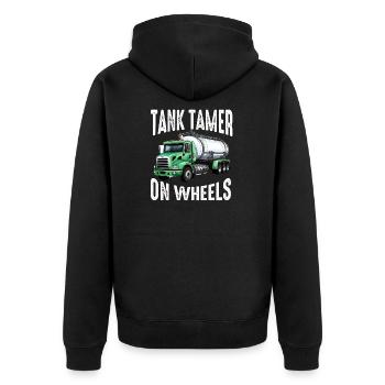 Klärgrubenpumpen-Servicer, Kanalsystem-Installateur - Unisex Premium Bio Zip Hoodie - Schwarz - Hinten - Nico (187cm)