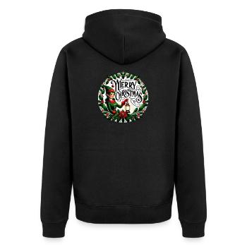 Merry Christmas design Funny Gift for Xmas Lovers - Unisex Premium Organic Zip Hoodie - black - Back - Nico (187cm)