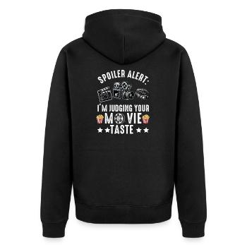 Critique de cinéma Cinéphile Cinéphile Amant Drôle Critique - Veste à capuche bio Premium Unisexe - noir - Dos - Nico (187cm)