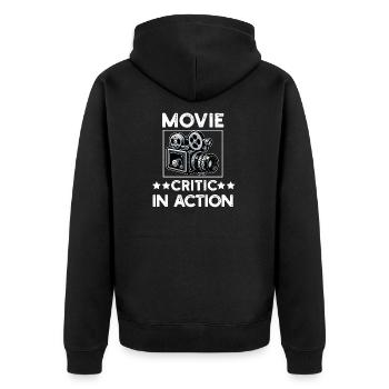 Critique de cinéma Cinéphile Cinéphile Amant Drôle Critique - Veste à capuche bio Premium Unisexe - noir - Dos - Nico (187cm)