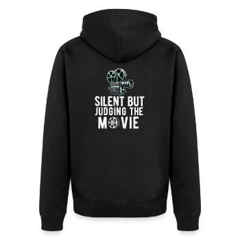 Critique de cinéma Cinéphile Cinéphile Amant Drôle Critique - Veste à capuche bio Premium Unisexe - noir - Dos - Nico (187cm)