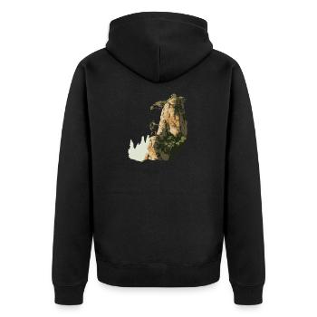 Mountaineering Top Rope Climbing Fans Mountaineers - Unisex Premium Organic Zip Hoodie - black - Back - Nico (187cm)